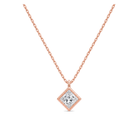 Stellaire Bezel Solitaire Lab Grown Diamond Pendant Necklace in 14K Rose Gold