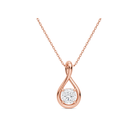 Auralie Solitaire Twist Lab Grown Diamond Pendant Necklace in 14K Rose Gold