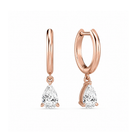 Cerelia Solitaire Drop Huggie Hoop Lab Grown Diamond Hoop Earrings in 14K Rose Gold