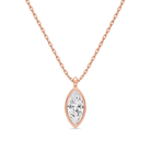 Stellaire Bezel Solitaire Lab Grown Diamond Pendant Necklace in 14K Rose Gold