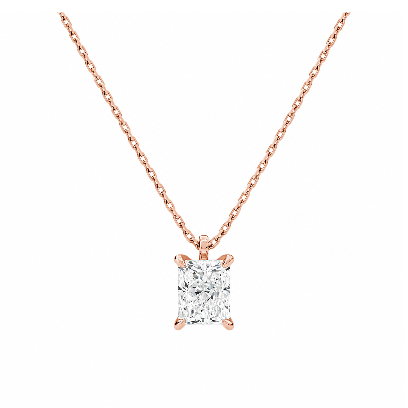 Elysia Solitaire Lab Grown Diamond Pendant Necklace in 14K Rose Gold