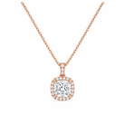 Leona Halo Accented Bail Lab Grown Diamond Pendant Necklace in 14K Rose Gold