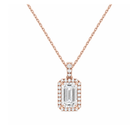 Leona Halo Accented Bail Lab Grown Diamond Pendant Necklace in 14K Rose Gold