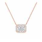 Jessa Halo Lab Grown Diamond Necklace in 14K Rose Gold