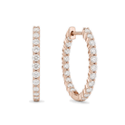 Quinn Inside-Out Hoop Lab Grown Diamond Hoop Earrings in 14K Rose Gold