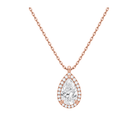Malia Halo Lab Grown Diamond Pendant Necklace in 14K Rose Gold