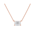Solenne Solitaire Lab Grown Diamond Necklace in 14K Rose Gold