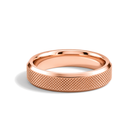 Nola Beveled Edge Knurled Lab Grown Diamond Wedding Band in 14K Rose Gold