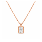 Stellaire Bezel Solitaire Lab Grown Diamond Pendant Necklace in 14K Rose Gold