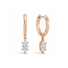 Cerelia Solitaire Drop Huggie Hoop Lab Grown Diamond Hoop Earrings in 14K Rose Gold