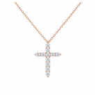 Nerissa Cross Lab Grown Diamond Pendant Necklace in 14K Rose Gold