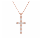 Hollis Classic Cross Lab Grown Diamond Pendant Necklace in 14K Rose Gold