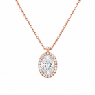 Malia Halo Lab Grown Diamond Pendant Necklace in 14K Rose Gold