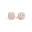Jolie Bezel Solitaire Lab Grown Diamond Stud Earrings in 14K Rose Gold