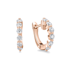 Xanthe Shared Prong Huggie Hoop Lab Grown Diamond Hoop Earrings in 14K Rose Gold