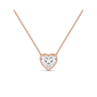 Sienna Bezel Solitaire Lab Grown Diamond Necklace in 14K Rose Gold
