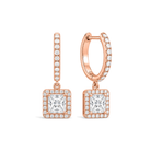 Bellamy Luxe Drop Huggie Hoop Lab Grown Diamond Hoop Earrings in 14K Rose Gold