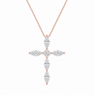 Saphira Cross Lab Grown Diamond Necklace in 14K Rose Gold