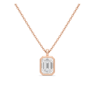 Stellaire Bezel Solitaire Lab Grown Diamond Pendant Necklace in 14K Rose Gold