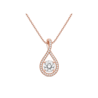 Lucina Halo Pave Twist Lab Grown Diamond Pendant Necklace in 14K Rose Gold