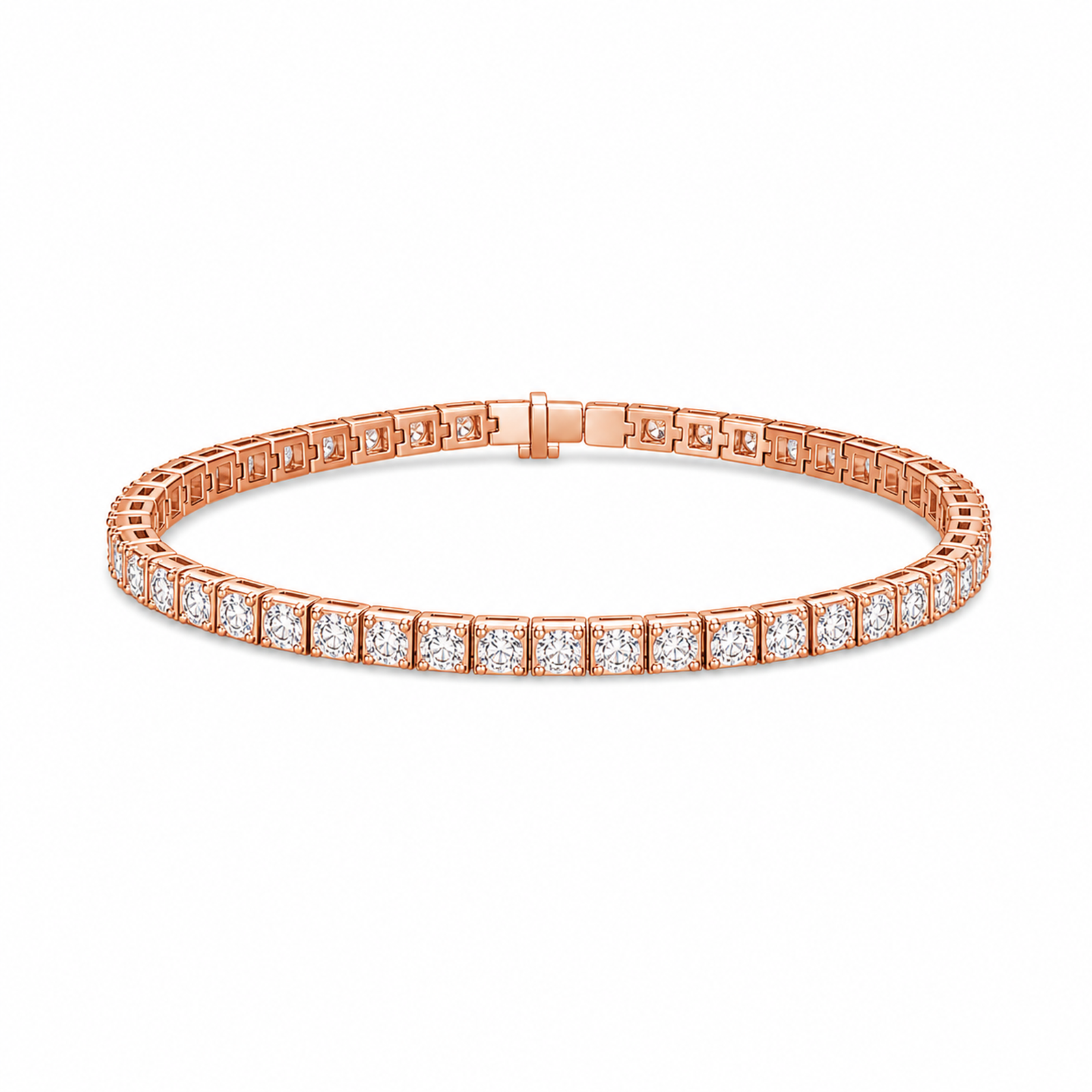 Oriana Infinity Interlocking Brilliant Lab Grown Diamond Tennis Bracelet in 14K Rose Gold