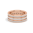 Doria Deco Three Row Eternity Lab Grown Diamond Wedding Band in 14K Rose Gold