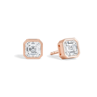 Jolie Bezel Solitaire Lab Grown Diamond Stud Earrings in 14K Rose Gold