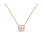 Sienna Bezel Solitaire Lab Grown Diamond Necklace in 14K Rose Gold