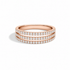 Cressida Luxe Triple Split Shank Lab Grown Diamond Ring in 14K Rose Gold