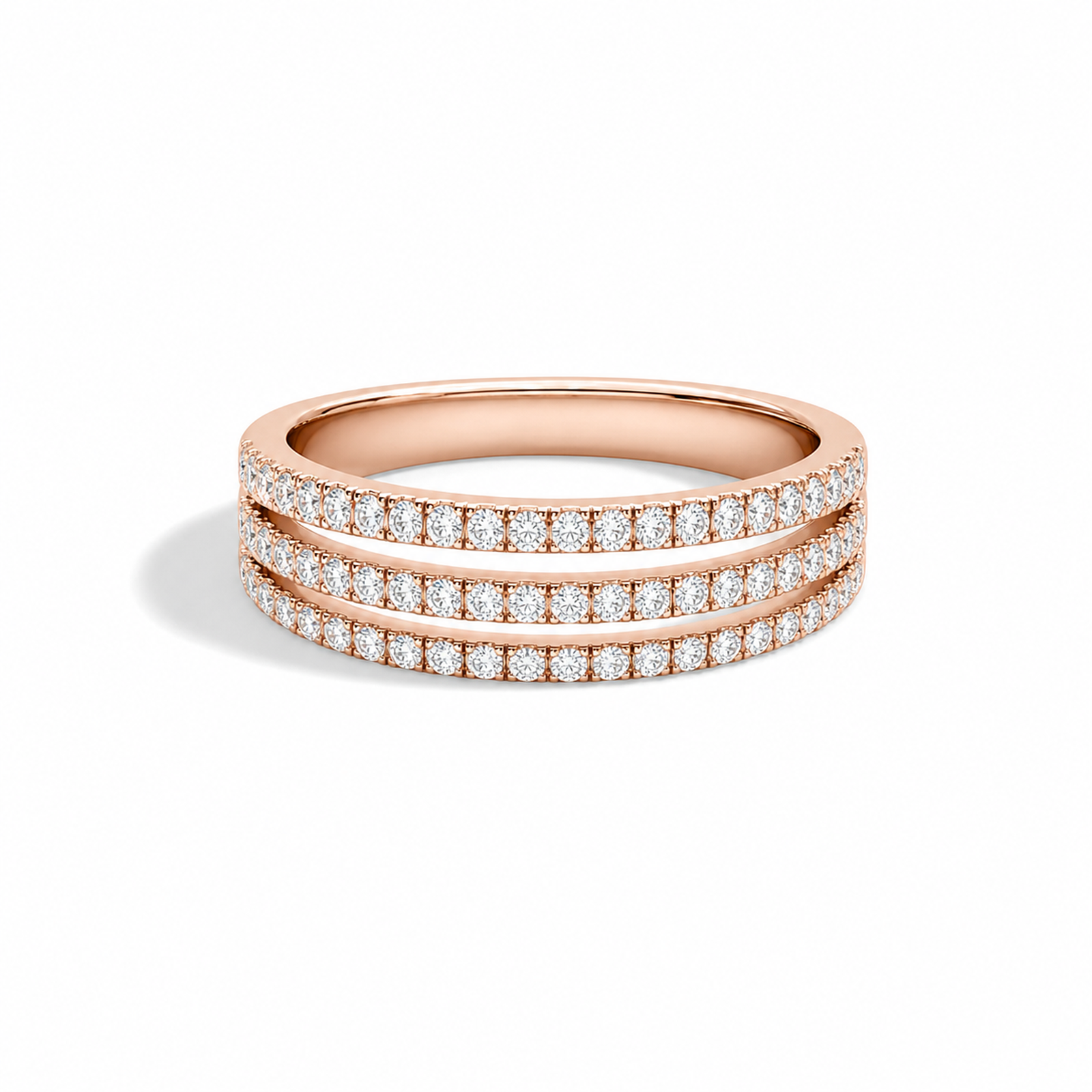 Cressida Luxe Triple Split Shank Lab Grown Diamond Ring in 14K Rose Gold