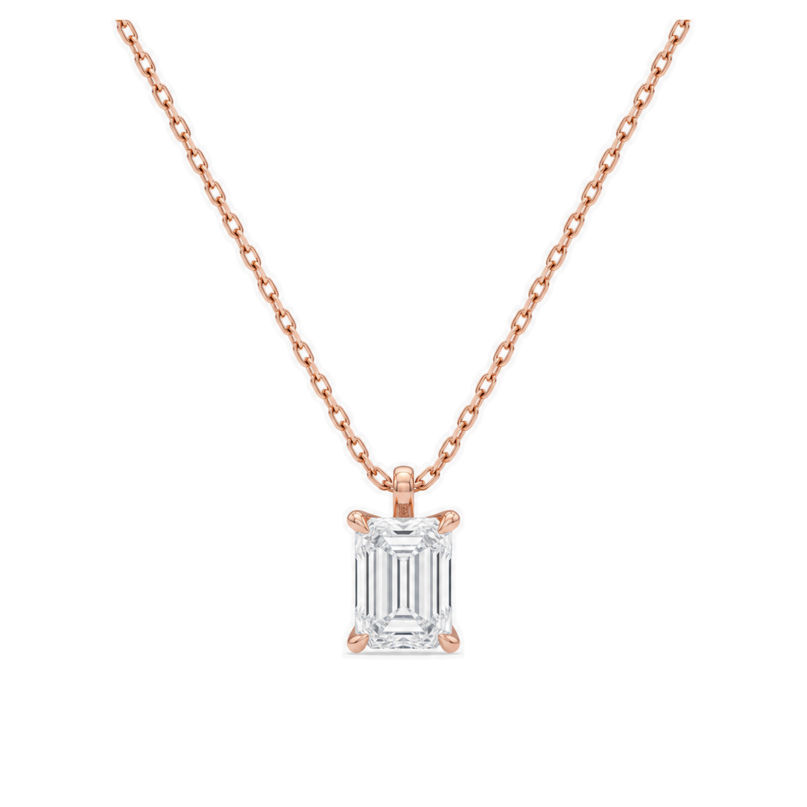 Elysia Solitaire Lab Grown Diamond Pendant Necklace in 14K Rose Gold