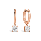 Cerelia Solitaire Drop Huggie Hoop Lab Grown Diamond Hoop Earrings in 14K Rose Gold