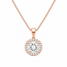 Malia Halo Lab Grown Diamond Pendant Necklace in 14K Rose Gold