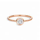 Mira Delicate Beaded Bezel Solitaire Lab Grown Diamond Ring in 14K Rose Gold