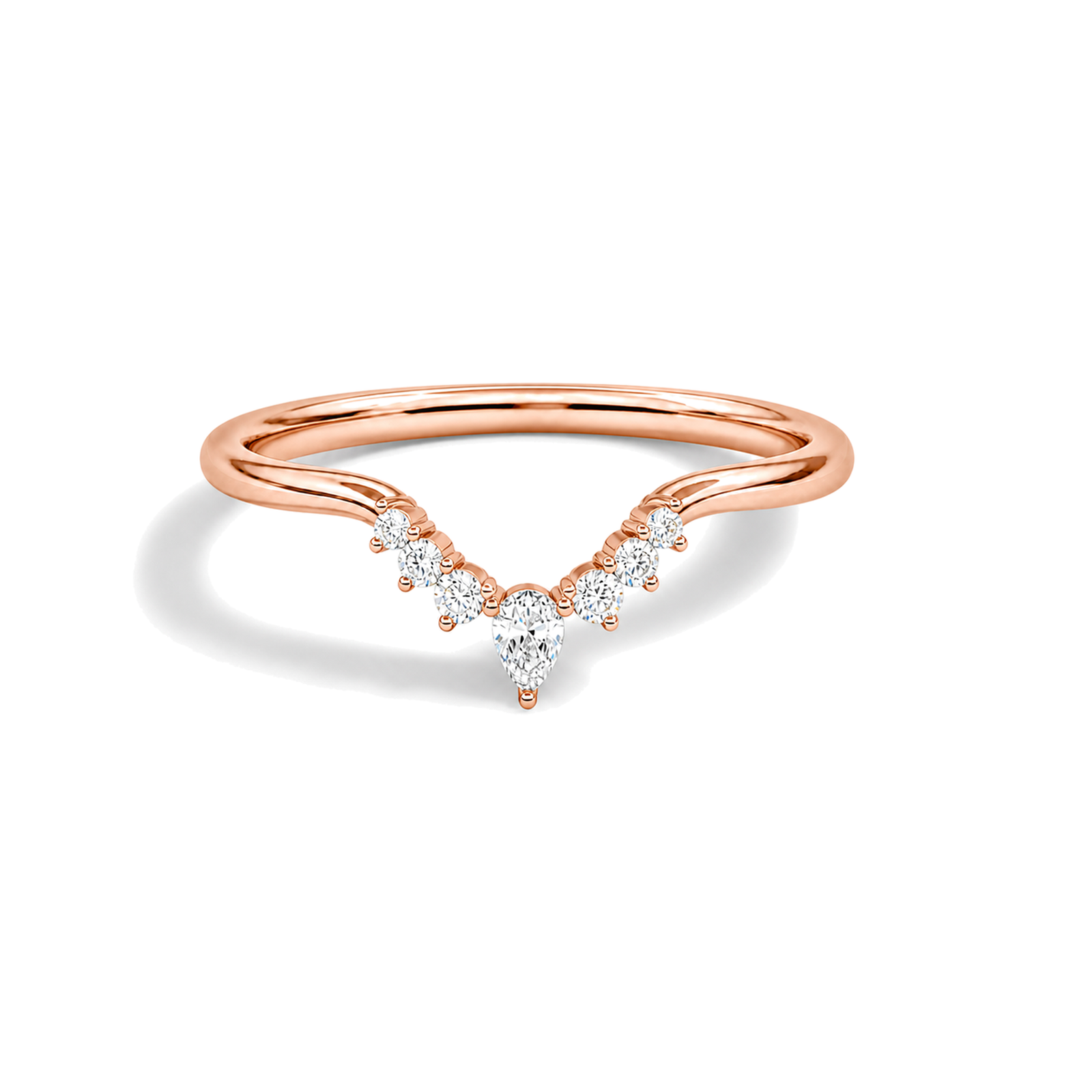 Selene Crescent Lab Grown Diamond Ring in 14K Rose Gold