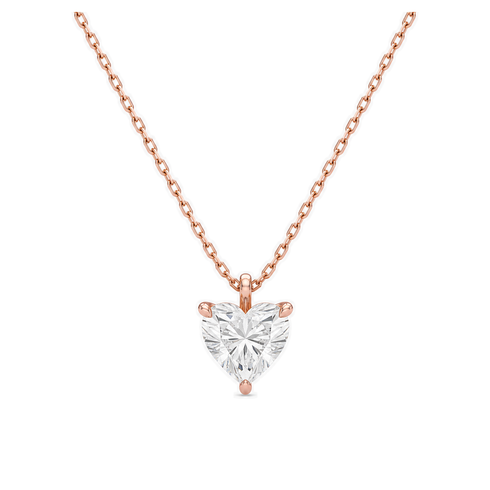 Elysia Solitaire Lab Grown Diamond Pendant Necklace in 14K Rose Gold
