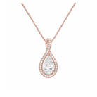 Lucina Halo Pave Twist Lab Grown Diamond Pendant Necklace in 14K Rose Gold
