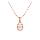 Auralie Solitaire Twist Lab Grown Diamond Pendant Necklace in 14K Rose Gold