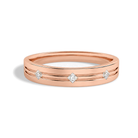 Vera East-West Cut Accented Lab Grown Diamond Wedding Band in 14K Rose Gold