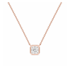 Sienna Bezel Solitaire Lab Grown Diamond Necklace in 14K Rose Gold