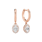 Allegra Halo Drop Huggie Hoop Lab Grown Diamond Hoop Earrings in 14K Rose Gold