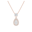 Soraya Halo Duo Drop Lab Grown Diamond Necklace in 14K Rose Gold