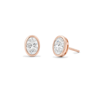 Jolie Bezel Solitaire Lab Grown Diamond Stud Earrings in 14K Rose Gold