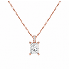 Maeva Accented Bail Lab Grown Diamond Pendant Necklace in 14K Rose Gold