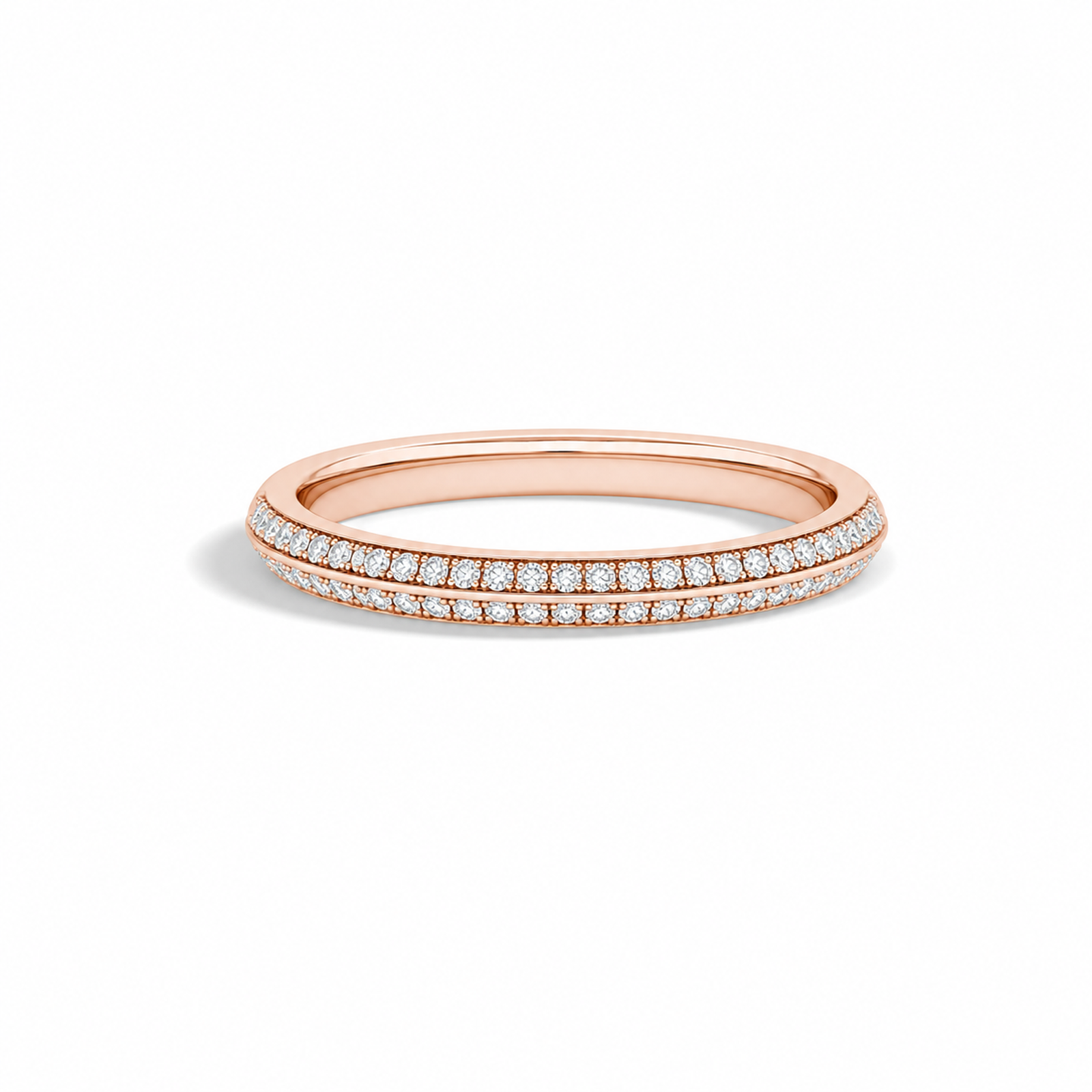 Viola Collette Pave Knife Edge Lab Grown Diamond Ring in 14K Rose Gold