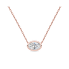 Sienna Bezel Solitaire Lab Grown Diamond Necklace in 14K Rose Gold