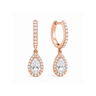 Bellamy Luxe Drop Huggie Hoop Lab Grown Diamond Hoop Earrings in 14K Rose Gold