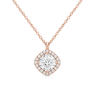 Malia Halo Lab Grown Diamond Pendant Necklace in 14K Rose Gold