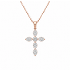 Idalia Cross Lab Grown Diamond Necklace in 14K Rose Gold