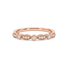 Lena Art Deco Milgrain Bezel Lab Grown Diamond Ring in 14K Rose Gold